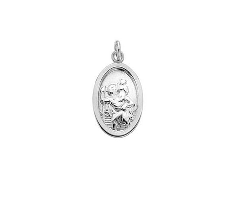 St Christopher Silver Small Oval