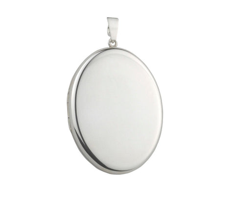 Silver Locket Oval Plain 43mm