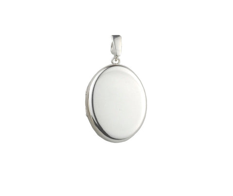 Silver Locket Oval Plain 26mm