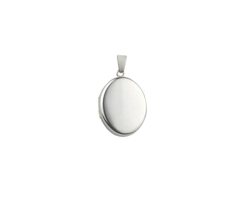 Silver Locket Oval Plain 20mm