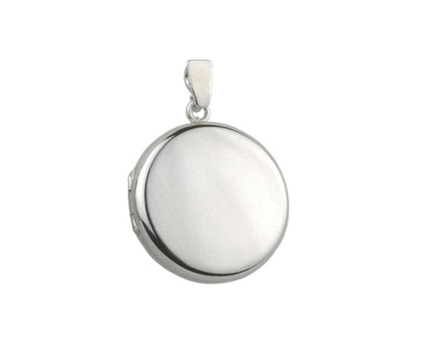 Silver Locket Round Plain 20mm