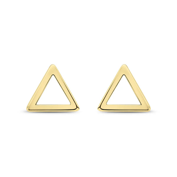 9ct Yellow Gold Triangle Stud Earrings