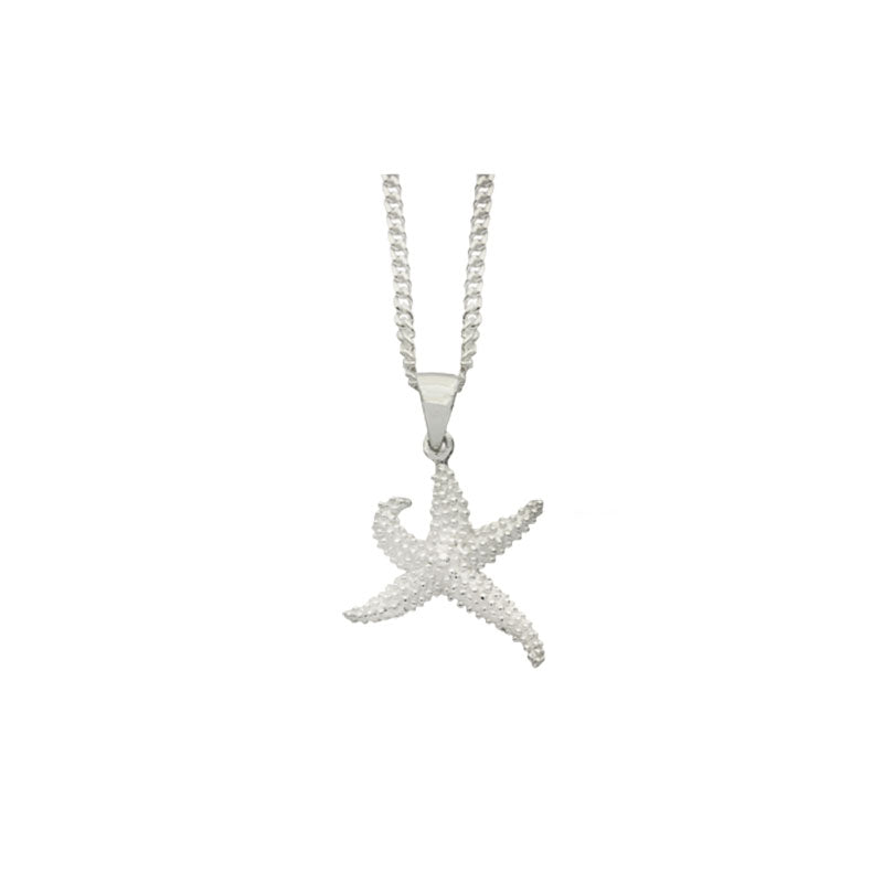 Silver Starfish Pendant Necklace
