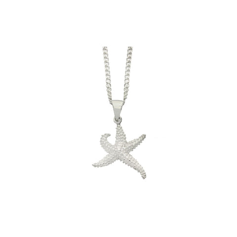 Silver Starfish Pendant Necklace