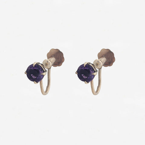 Amethyst Stud Earrings with 9ct Gold Screw Fittings - Secondhand