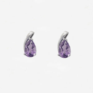 Amethyst Earrings in 9ct White Gold - Secondhand