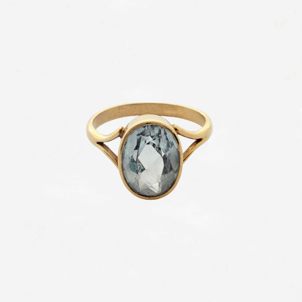 Aquamarine Single Stone Gold Ring - Secondhand