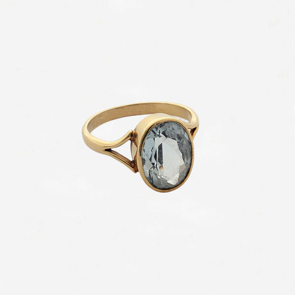Aquamarine Single Stone Gold Ring - Secondhand