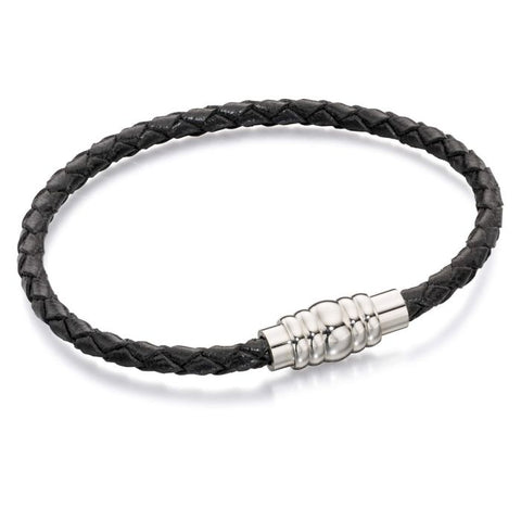 Skinny Leather Bracelet With Stainless Steel Magnetic Clasp by Fred Bennett