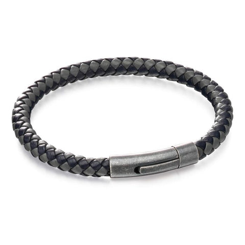 Two Tone Woven Leather Bracelet by Fred Bennett