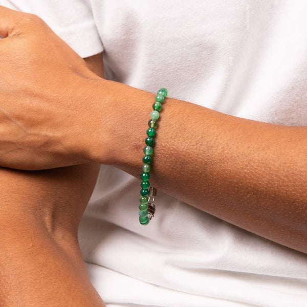 Healing Bead Green Agate Bracelet by Fred Bennett