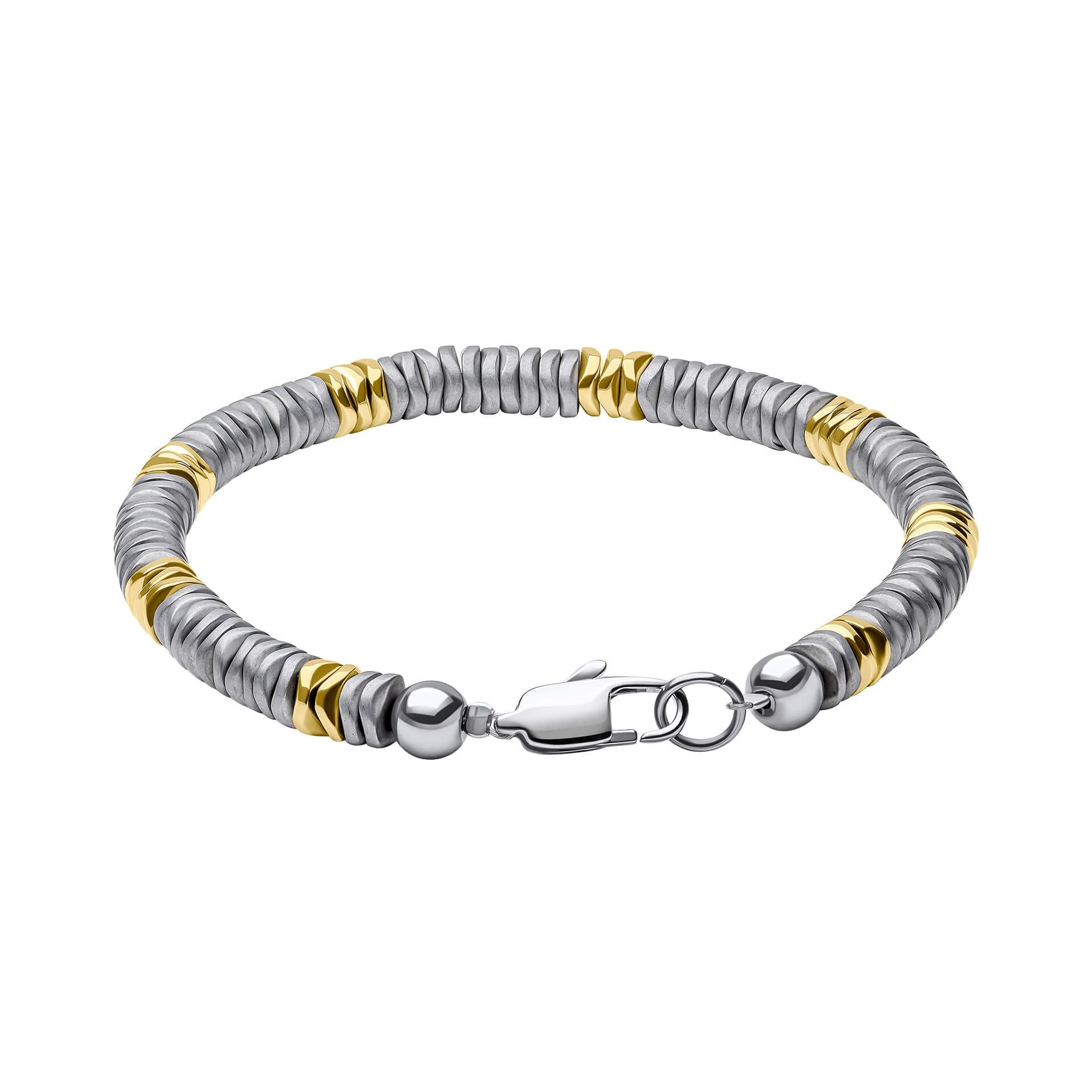Stainless Steel Bracelet with Hematite by Fred Bennett