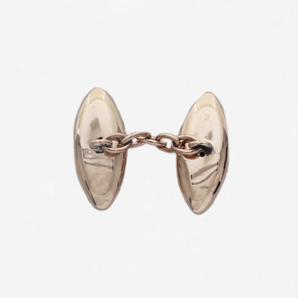 9ct Rose Gold Boat Shape Cufflinks - Secondhand