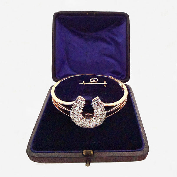 Victorian All Diamond Horseshoe Bangle/Brooch - Secondhand