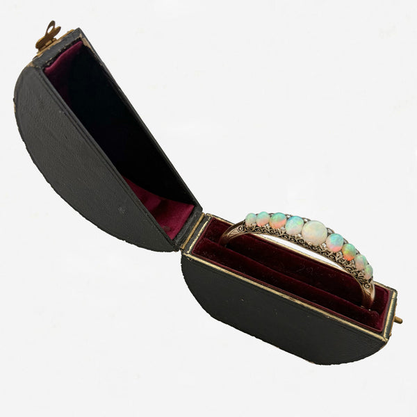 Opal and Diamond Gold Bangle - Secondhand