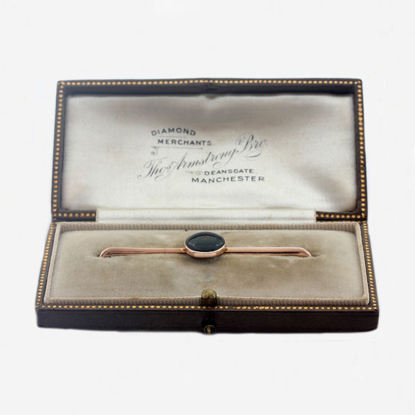 Bloodstone Brooch in 9ct Gold - Secondhand