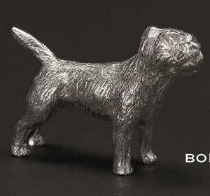 Sterling Silver Border Terrier Dog Figure