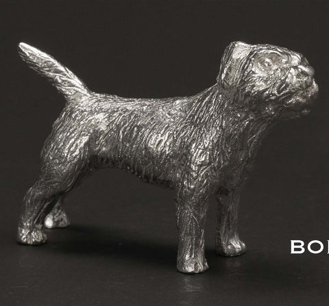 Sterling Silver Border Terrier Dog Figure