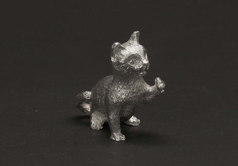Sterling Silver Cat Playing Figure