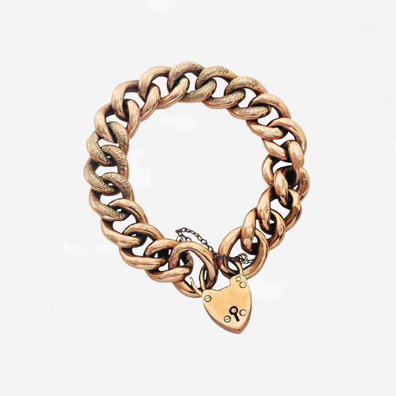 9ct Gold Hollow Curb-link Bracelet - Secondhand