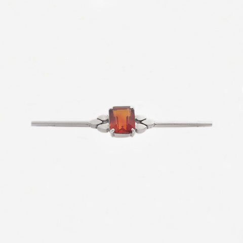 Citrine Bar Brooch in 9ct White Gold - Secondhand
