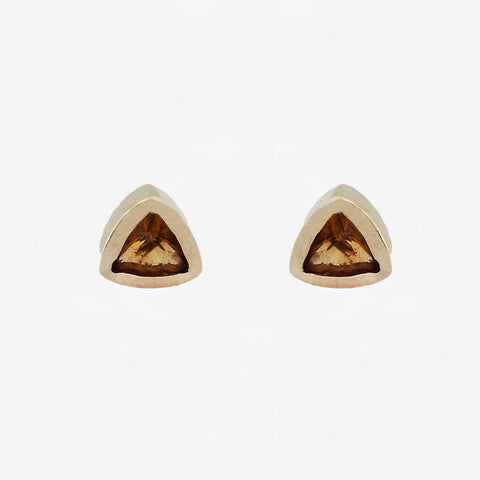 Citrine Stud Earrings in 14ct Gold - Secondhand
