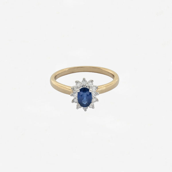 Sapphire and Diamond Cluster Ring - Secondhand