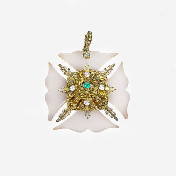 Victorian Chalcedony Maltese Cross Pendant - Secondhand