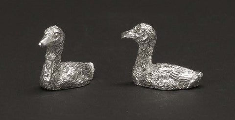 Sterling Silver Pair of Cygnet Figures