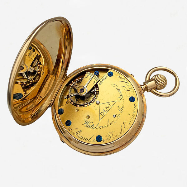 18ct Gold Hunter Pocket Watch by Dent, London  - Secondhand