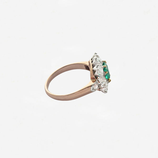 Emerald and Diamond Cluster Ring - Secondhand
