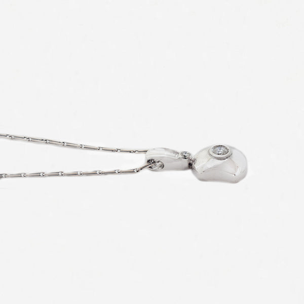 Diamond Pendant & Chain in 18ct White Gold - Secondhand