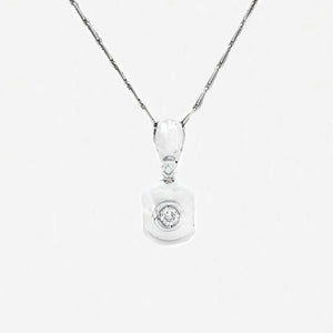 Diamond Pendant & Chain in 18ct White Gold - Secondhand