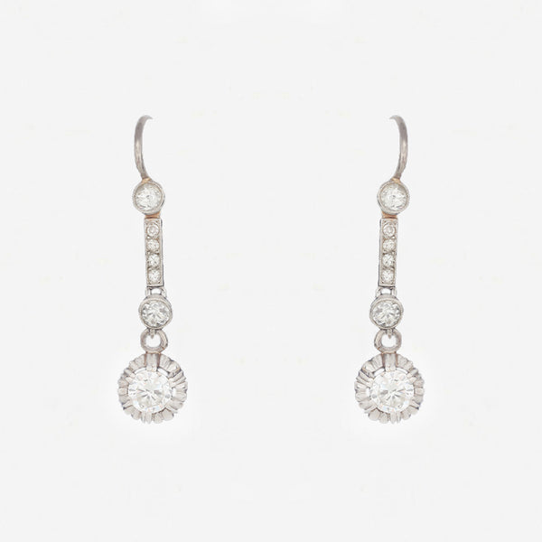 Diamond Antique Drop Earrings - Secondhand