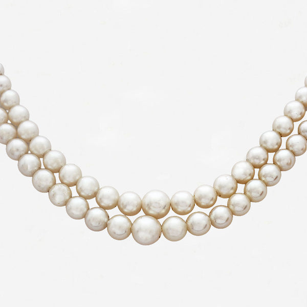 Cultured Pearl Graduated Double Row Necklace - Secondhand