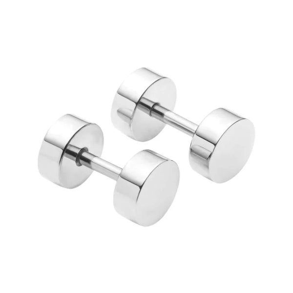 Stainless Steel Plain Round Stud Earring by Fred Bennett