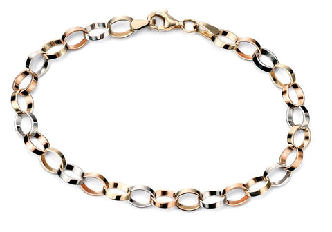 9ct Three Colour Gold Bracelet