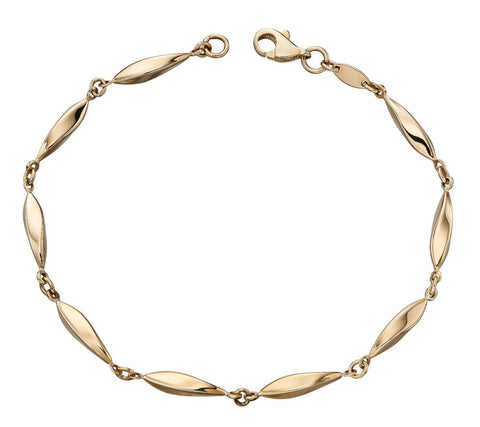 9ct Yellow Gold Marquise Link Bracelet