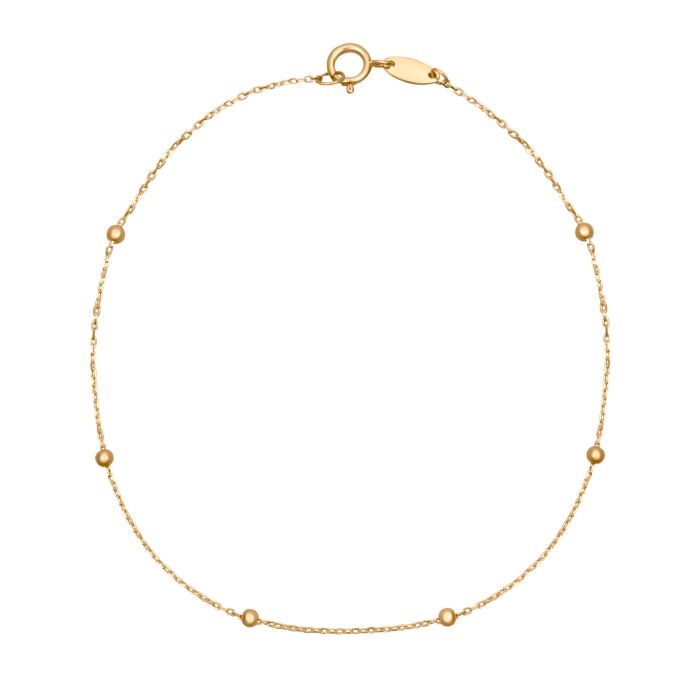 9ct Gold Fine Ball Station Bracelet