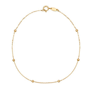 9ct Gold Fine Ball Station Bracelet