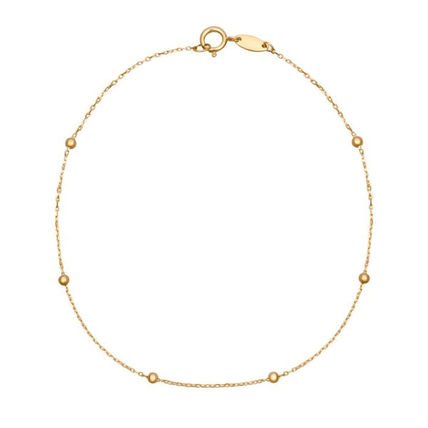 9ct Gold Fine Ball Station Bracelet