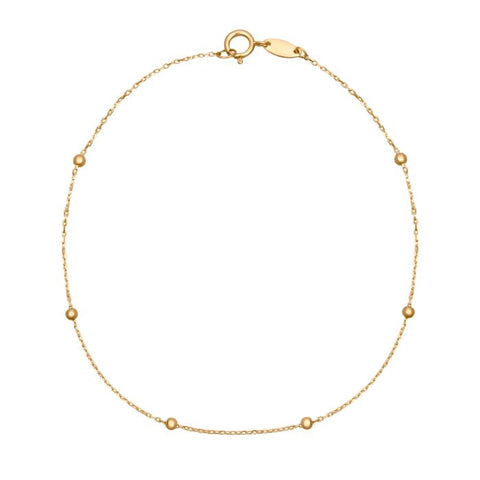 9ct Gold Fine Ball Station Bracelet