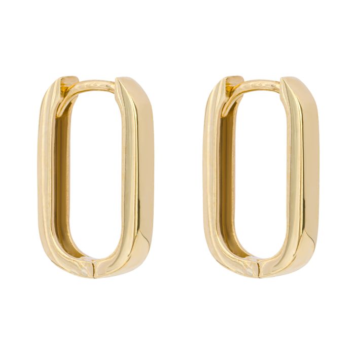 9ct Yellow Gold U Shape Hoop Earrings