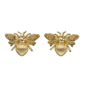 9ct Yellow Gold Bee Stud Earrings