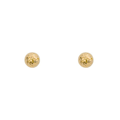 9ct Yellow Gold Small Textured Ball Stud Earrings