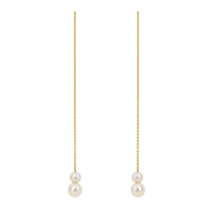 Freshwater Pearl & 9ct Gold Pull Through Earrings