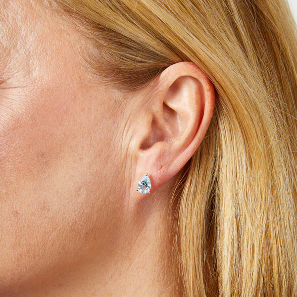 Topaz Pear Cut Stud Earrings in 9ct Gold
