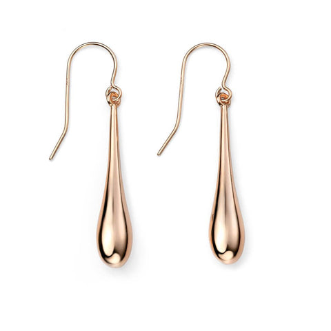 9ct Rose Gold Elongated Drop Earrings