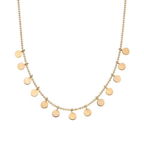 9ct Yellow Gold Discs Necklace