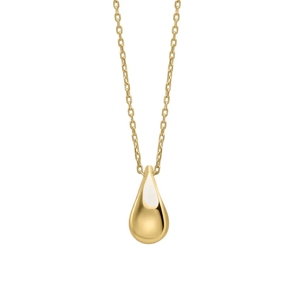 9ct Gold Pear Shape Pendant & Chain